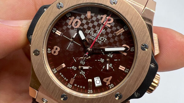 Hublot Big Bang 44mm Aço Chocolate Pulseira Borracha