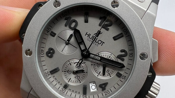 Hublot Big Bang 44mm Aço Mostrador Cinza Bezel Cinza Pulseira Borracha