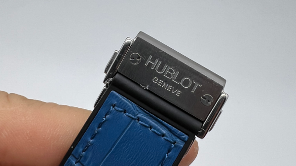 Hublot Classic Fusion 45mm Aço Mostrador Azul Bisel Aço Pulseira Borracha/Couro - Image 7