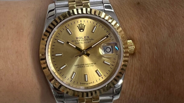 Rolex DateJust 41/36mm Aço/Dourado Mostrador Dour. Luneta Canelada Puls. Jubilee - Image 5