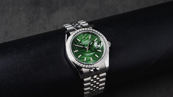 Rolex Datejust 36mm Aço Mostrador Verde-Folhas Luneta Abaulada Pulseira Jubilee - Image 9