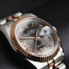 Rolex Datejust 36mm Aço/Rosé, Mostrador Cinza Luneta Canelada Pulseira Jubilee