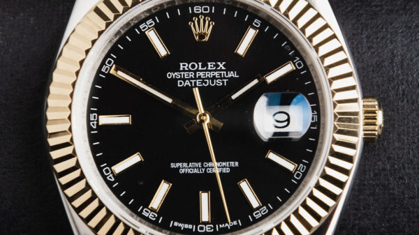 Rolex Datejust 41/36mm Aço/Dourado Mostrador Preto Luneta Canelada Puls. Jubilee - Image 7