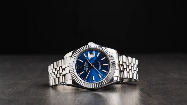 Rolex Datejust 41/36mm Aço, Mostrador Azul Luneta Canelada Pulseira Jubilee - Image 8