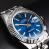 Rolex Datejust 41/36mm Aço, Mostrador Azul Luneta Canelada Pulseira Jubilee