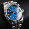 Rolex Datejust 41/36mm Aço, Mostrador Azul Luneta Canelada Pulseira Jubilee - Imagem 6