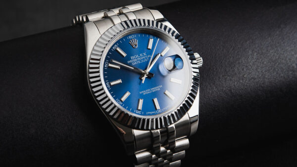 Rolex Datejust 41/36mm Aço, Mostrador Azul Luneta Canelada Pulseira Jubilee - Image 6