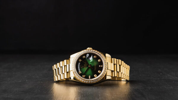 Rolex Day-Date 36mm Dourado Mostrador Verde, Luneta Cravejada Pulseira President - Image 8
