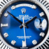 Rolex Day-Date 40mm Aço Mostrador Azul Luneta Canelada Pulseira Oyster - Imagem 10