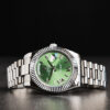 Rolex Day-Date 40mm Aço, Mostrador Verde Luneta Canelada Pulseira President - Imagem 10