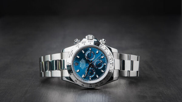 Rolex Daytona 40mm Aço Mostrador Azul Luneta Aço Pulseira Oyster - Image 10