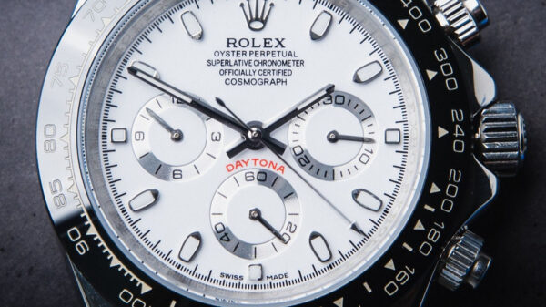 Rolex Daytona 40mm Aço Mostrador Branco Luneta Preta Pulseira Oysterflex - Image 6