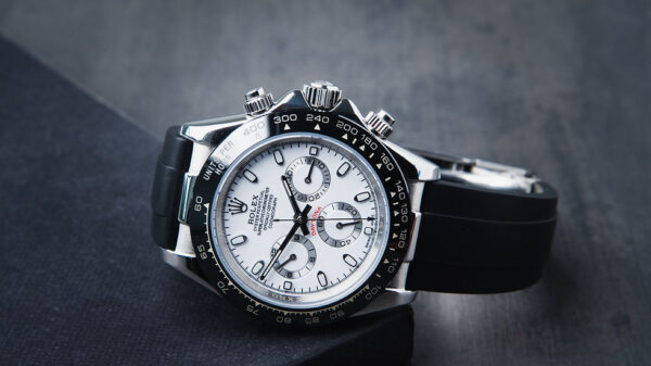 Rolex Daytona 40mm Aço Mostrador Branco Luneta Preta Pulseira Oysterflex - Image 4