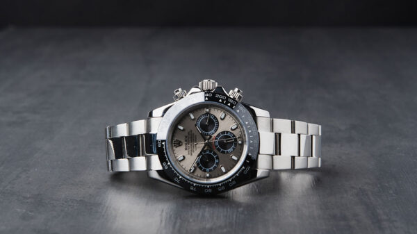 Rolex Daytona 40mm Aço Mostrador Cinza Luneta Preta Pulseira Oyster - Image 9