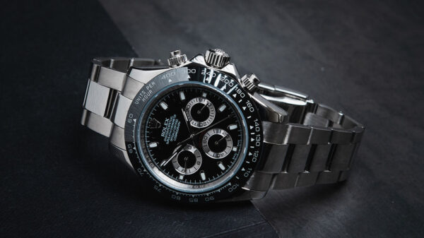 Rolex Daytona 40mm Aço Mostrador Preto Luneta Preta Pulseira Oyster - Image 5