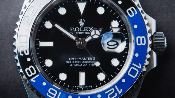 Rolex GMT Master II Batman 40mm Mostrador Preto Luneta Preto/Azul Puls. Jubilee - Image 7