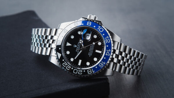 Rolex GMT Master II Batman 40mm Mostrador Preto Luneta Preto/Azul Puls. Jubilee - Image 6