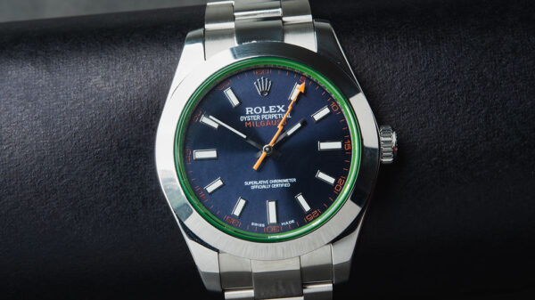 Rolex Milgauss 40mm Aço Mostrador Azul Luneta Lisa Pulseira Oyster - Image 8