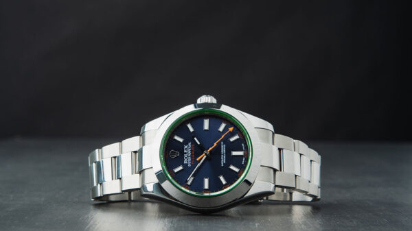 Rolex Milgauss 40mm Aço Mostrador Azul Luneta Lisa Pulseira Oyster - Image 3