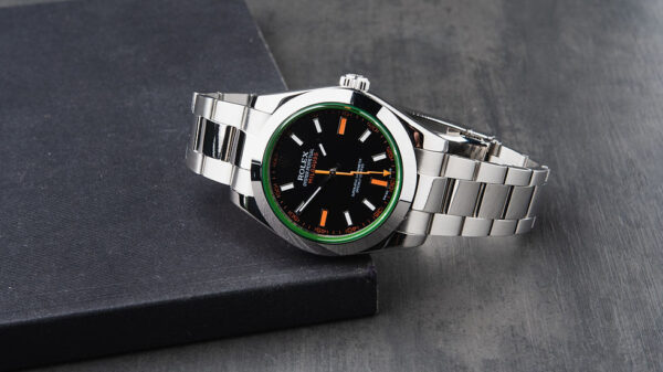 Rolex Milgauss 40mm Aço Mostrador Preto Luneta Lisa Pulseira Oyster - Image 7