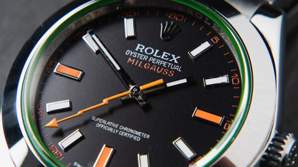 Rolex Milgauss 40mm Aço Mostrador Preto Luneta Lisa Pulseira Oyster - Image 6