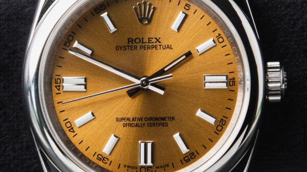 Rolex Oyster Perpetual 41/36mm Aço Mostrador Amarelo Luneta Baulada Puls. Oyster - Image 8