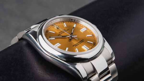 Rolex Oyster Perpetual 41/36mm Aço Mostrador Amarelo Luneta Baulada Puls. Oyster