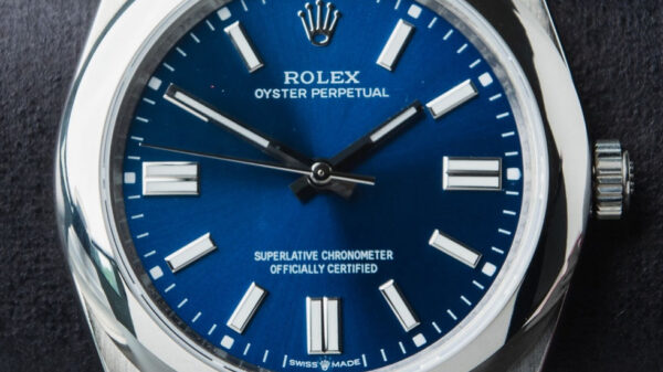 Rolex Oyster Perpetual 41/36mm Aço Mostrador Azul Luneta Baulada Puls. Aço - Image 4