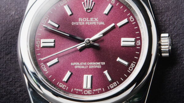 Rolex Oyster Perpetual 41/36mm Aço Mostrador Cereja Luneta Baulada Puls. Oyster - Image 8