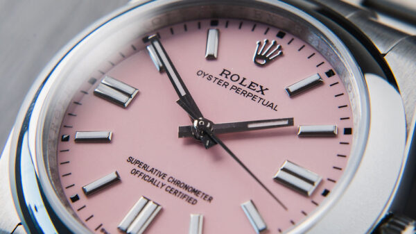 Rolex Oyster Perpetual 41/36mm Aço Mostrador Rosa Luneta Baulada Puls. Oyster - Image 5