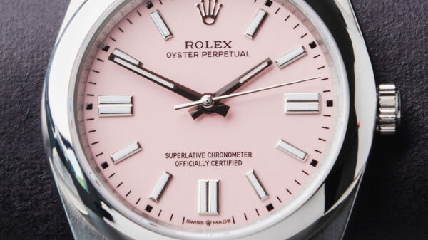 Rolex Oyster Perpetual 41/36mm Aço Mostrador Rosa Luneta Baulada Puls. Oyster - Image 3