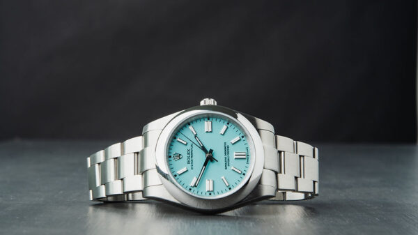 Rolex Oyster Perpetual 41/36mm Aço Mostrador Tiffany Luneta Baulada Puls. Oyster - Image 3