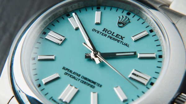 Rolex Oyster Perpetual 41/36mm Aço Mostrador Tiffany Luneta Baulada Puls. Oyster - Image 6
