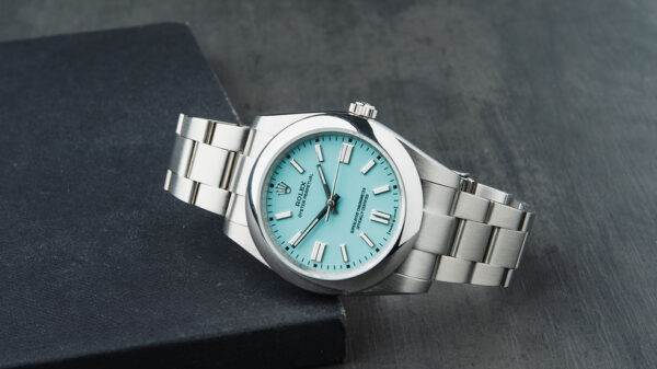 Rolex Oyster Perpetual 41/36mm Aço Mostrador Tiffany Luneta Baulada Puls. Oyster - Image 9