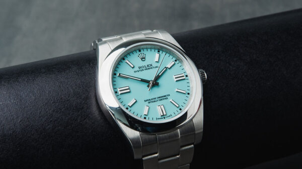 Rolex Oyster Perpetual 41/36mm Aço Mostrador Tiffany Luneta Baulada Puls. Oyster - Image 10