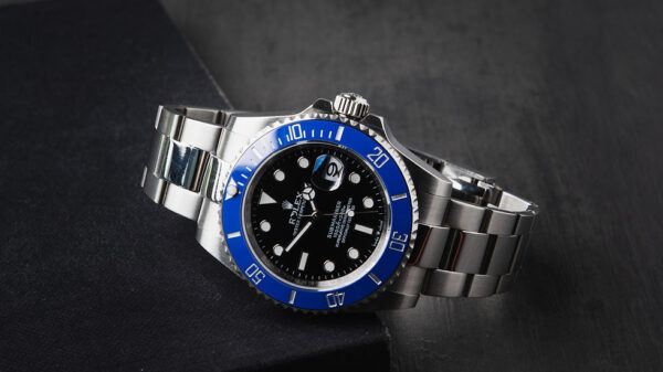 Rolex Submariner Date 41mm Aço Mostrador Preto Luneta Azul Pulseira Oyster - Image 9