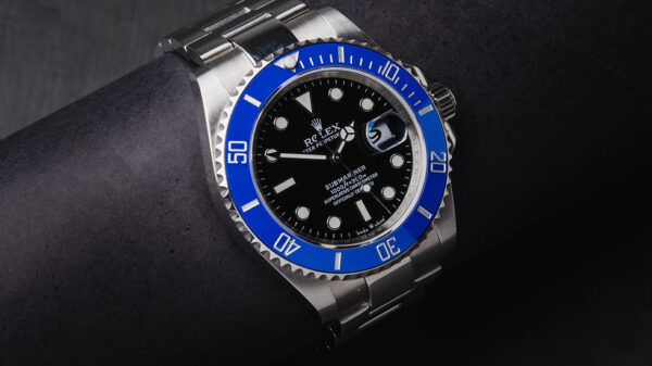 Rolex Submariner Date 41mm Aço Mostrador Preto Luneta Azul Pulseira Oyster - Image 6