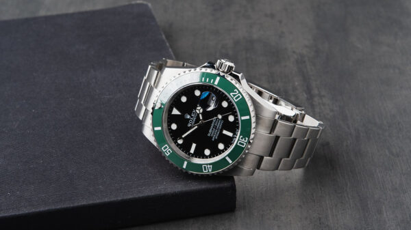 Rolex Submariner StarBucks 41mm Aço Mostrador Preto Luneta Verde Pulseira Oyster - Image 6