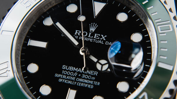 Rolex Submariner StarBucks 41mm Aço Mostrador Preto Luneta Verde Pulseira Oyster - Image 4