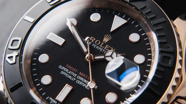 Rolex Yacth-Master 40mm Rosé Mostrador Preto Bezel Preto Pulseira Oysterflex - Image 7