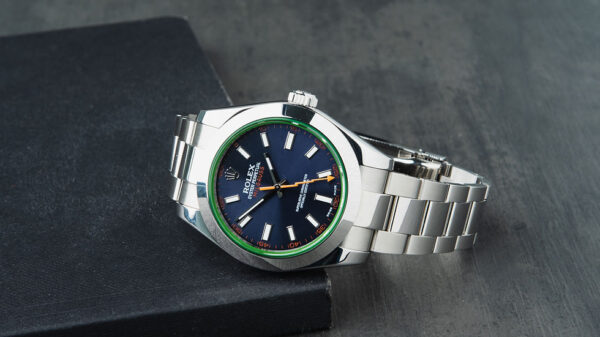 Rolex Milgauss 40mm Aço Mostrador Azul Luneta Lisa Pulseira Oyster - Image 4