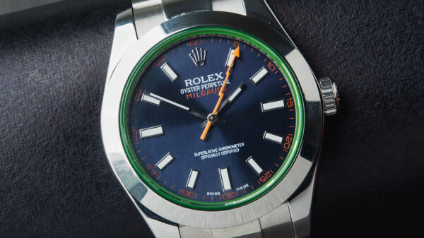 Rolex Milgauss 40mm Aço Mostrador Azul Luneta Lisa Pulseira Oyster