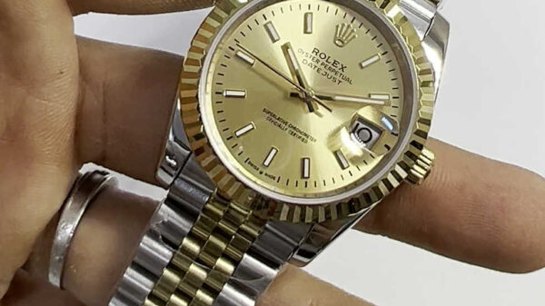 Rolex DateJust 41/36mm Aço/Dourado Mostrador Dour. Luneta Canelada Puls. Jubilee - Image 6