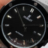 Hublot Classic Fusion 45mm Aço Mostrador Preto Bisel Aço Pulseira Borracha/Couro