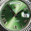 Rolex Day-Date 40mm Aço, Mostrador Verde Luneta Canelada Pulseira President - Imagem 8